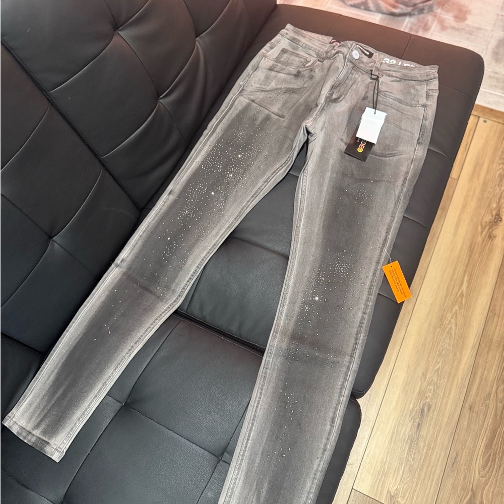 Modern Gray Skinny Men's Jeans - Picture 3 of 4